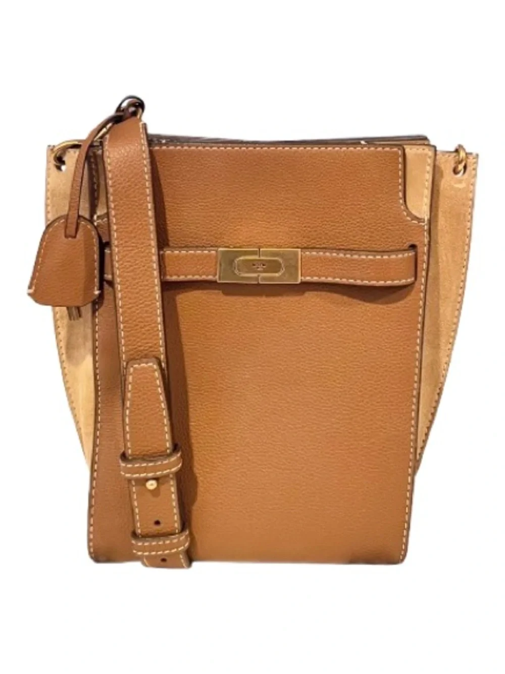 TORY BURCH- Lee Radziwill Leather Double Bucket Bag. MINT CONDITION